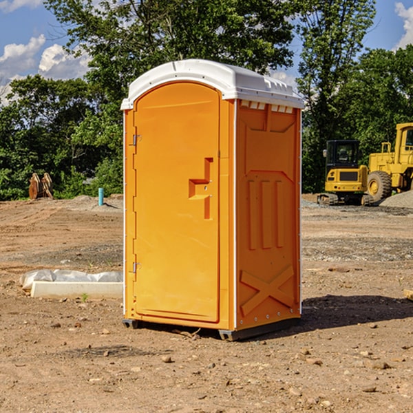 how often are the portable restrooms cleaned and serviced during a rental period in Shirley IL